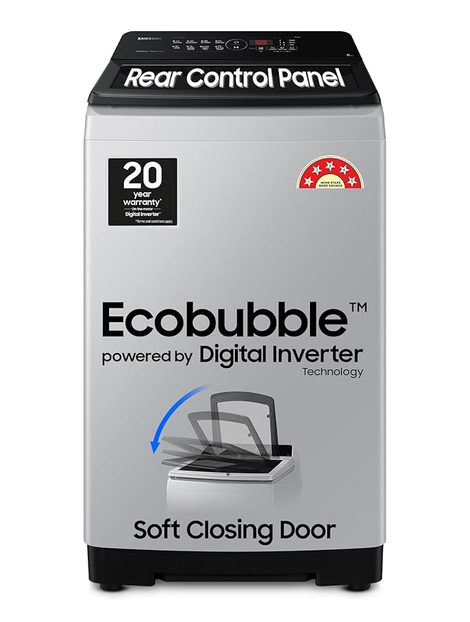 Samsung Eco Bubble Top Load, best washing machine with inverter tech
